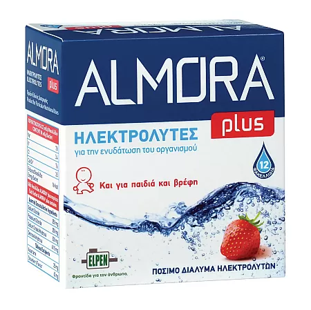 Almora Plus Ηλεκτρολύτες 12 φακελάκια με γεύση φράουλα